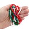 6mm Glass Beads in Christmas Colors, 3 12-in strands, Rondelles in Red Green & White, Adorabilities
